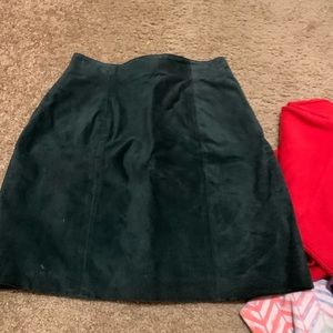 Dark emerald mid thigh skirt.